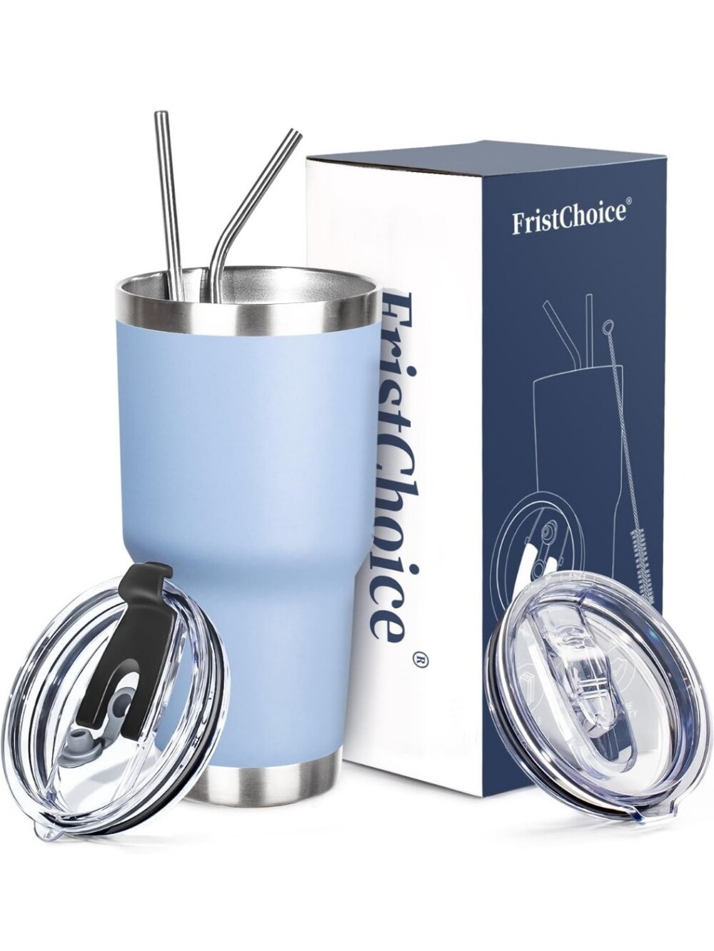 FristChoice 30 oz Tumbler with Lids and Straws